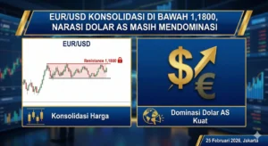 EUR/USD Konsolidasi di Bawah 1,1800, Narasi Dolar AS Masih Mendominasi
