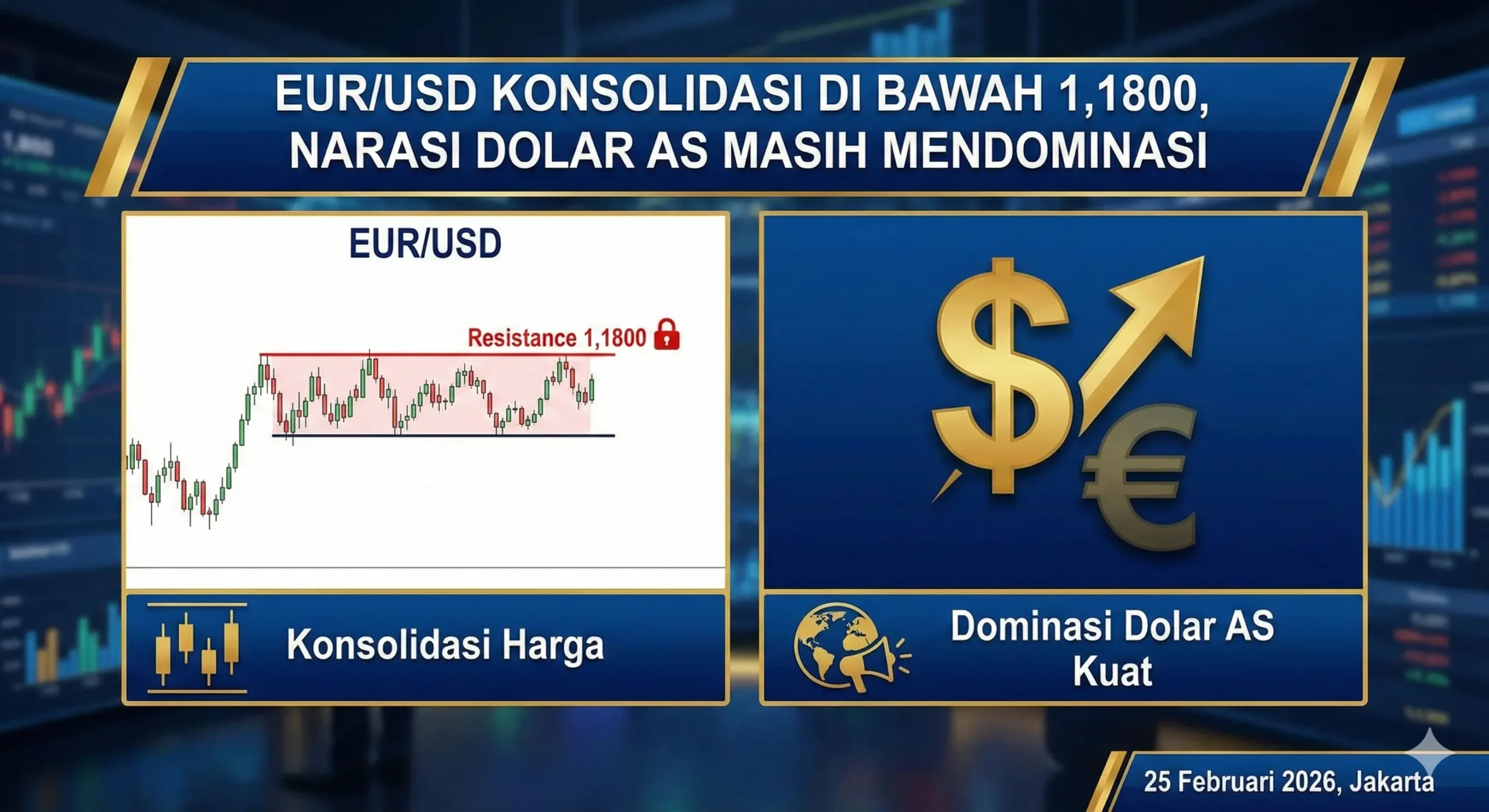 EUR/USD Konsolidasi di Bawah 1,1800, Narasi Dolar AS Masih Mendominasi