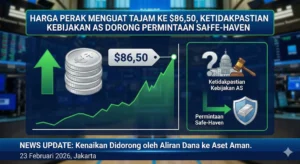 Harga Perak Menguat Tajam ke $86,50, Ketidakpastian Kebijakan AS Dorong Permintaan Safe-Haven