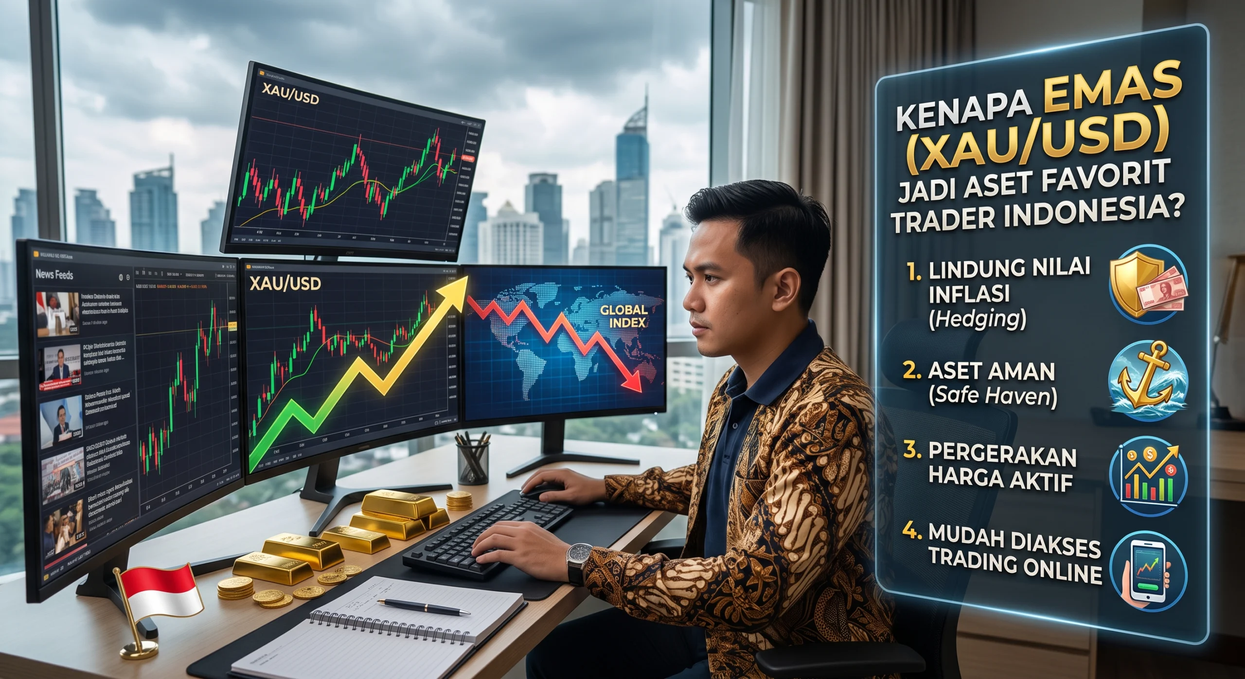 Kenapa Emas (XAU/USD) Jadi Aset Favorit Trader Indonesia di Tengah Ketidakpastian Ekonomi Global