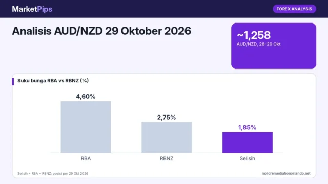 Analisis AUD/NZD 29 Oktober 2026: Melonjak ke Sekitar 1,258 karena Divergensi RBA dan RBNZ