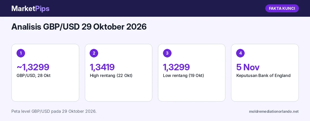 Fakta kunci: Analisis GBP/USD 29 Oktober 2026: Pound di 1,3299 Menguji Batas Bawah Rentang Dua Pekan
