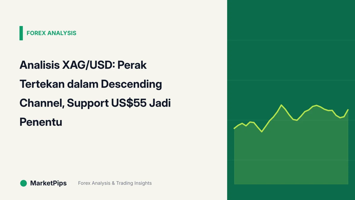 Analisis XAG/USD: Perak Tertekan dalam Descending Channel, Support US$55 Jadi Penentu