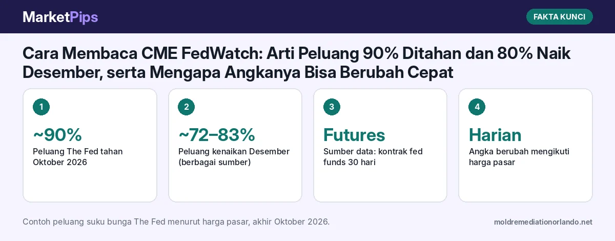 Fakta kunci: Cara Membaca CME FedWatch: Arti Peluang 90% Ditahan dan 80% Naik Desember, serta Mengapa Angkanya Bisa Berubah Cepat