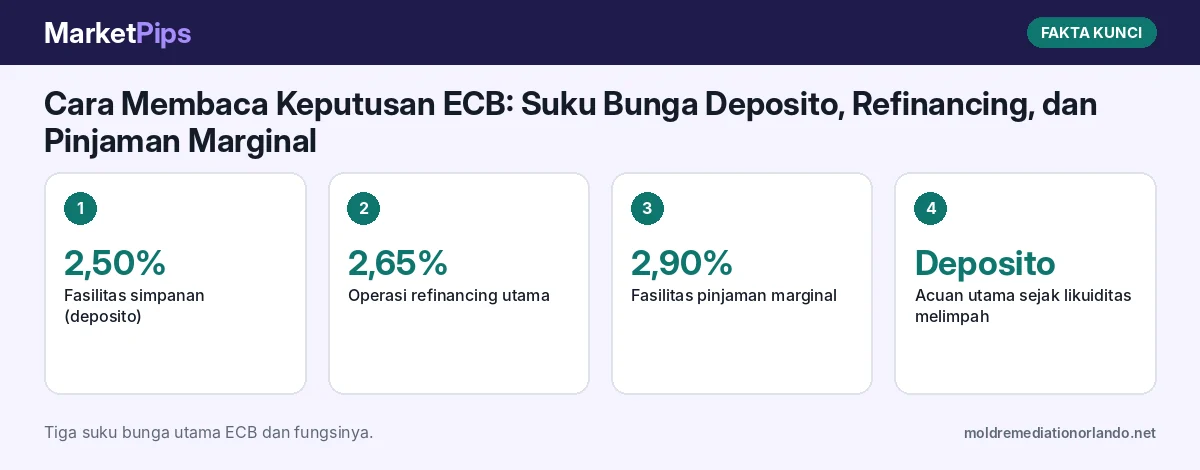 Fakta kunci: Cara Membaca Keputusan ECB: Suku Bunga Deposito, Refinancing, dan Pinjaman Marginal