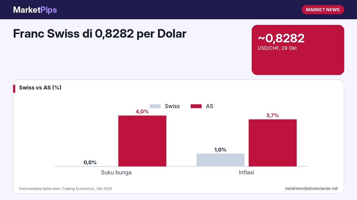 Franc Swiss di 0,8282 per Dolar: SNB Tahan 0% dan Inflasi Swiss Naik ke 1,0%