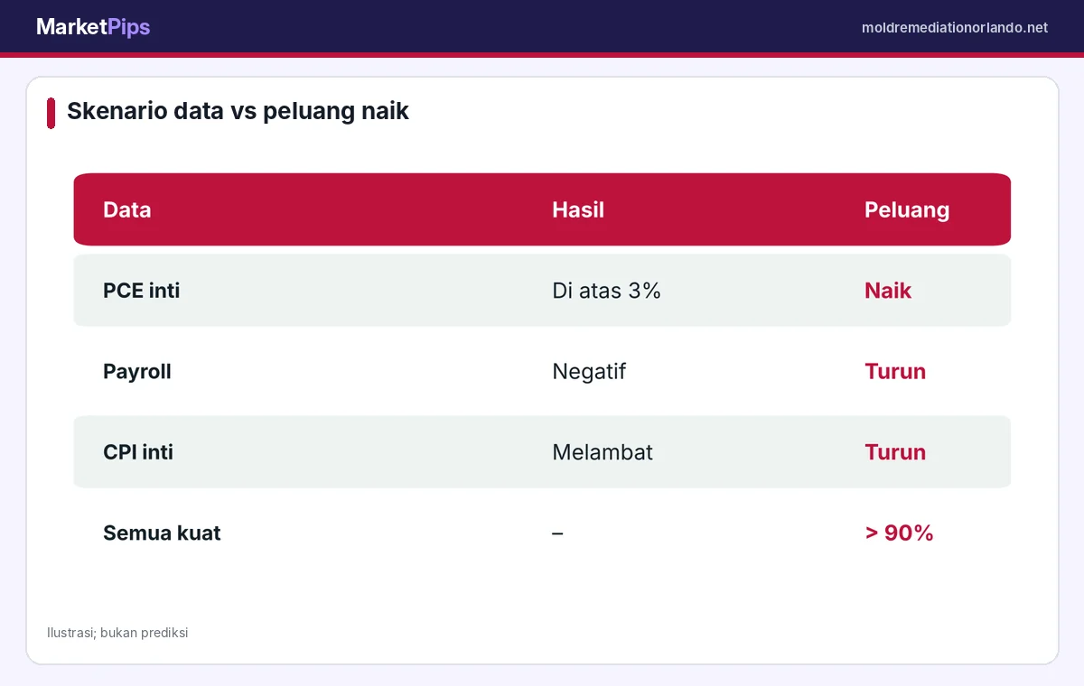 Skenario data dan dampak ke peluang kenaikan