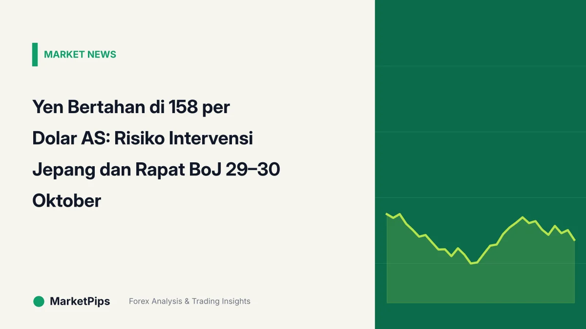 Yen Bertahan di 158 per Dolar AS: Risiko Intervensi Jepang dan Rapat BoJ 29–30 Oktober